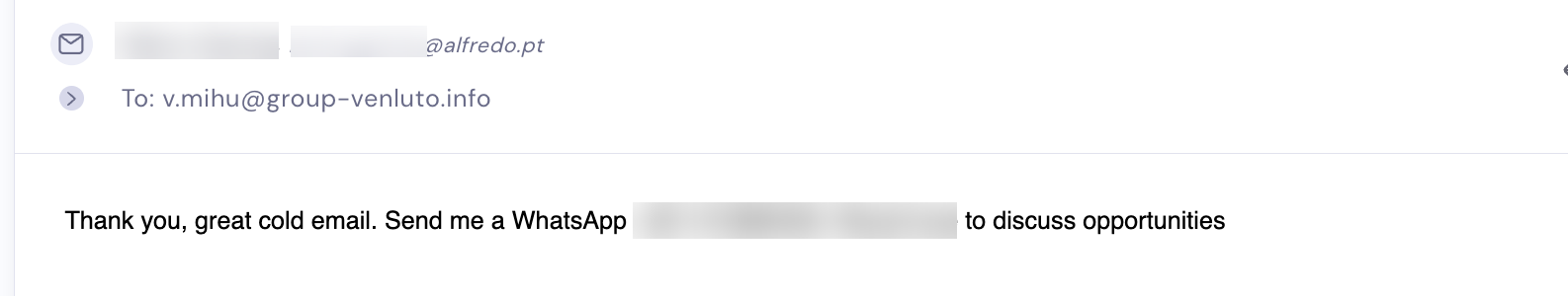 Reply from a prospect at alfredo.pt